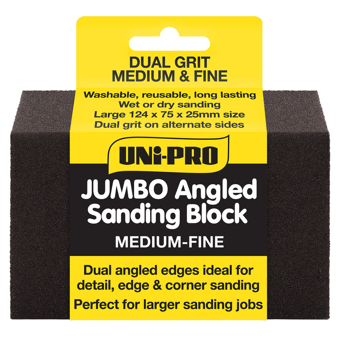 Uni-pro Jumbo Angled Sanding Block â€“ Medium/fine 180/220 Grit