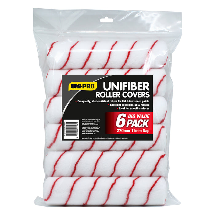 Uni-pro - Unifiber Roller Covers 6 Pack Range 11mm Nap - 270mm