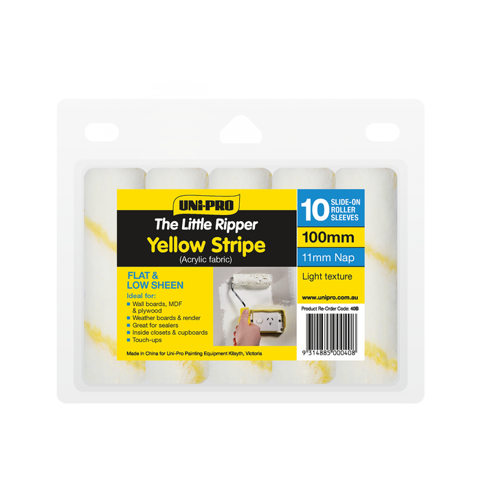 Unipro Little Ripper Yellow Strip 100mm Fabric 10 Pack