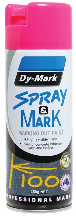 Paint Spray N Mark Pink 350g Marking Dymark