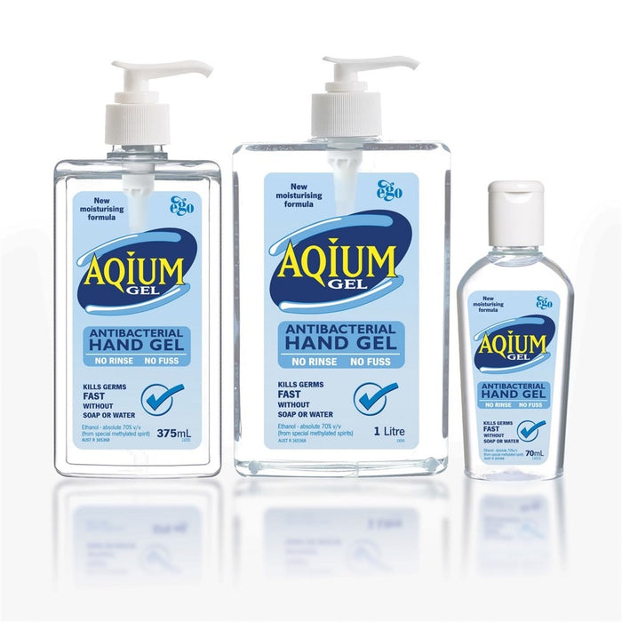 Ego Aquim Antibacterial Hand Sanitiser Gel Pump Pack 375ml