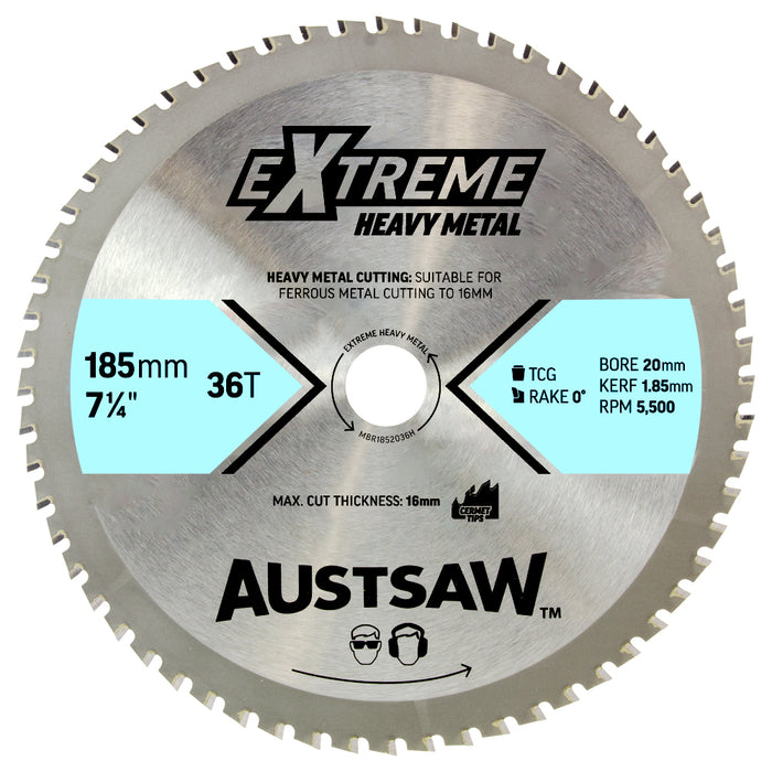 Austsaw Extreme Heavy Metal Blade | 185mm x 20 x 36T