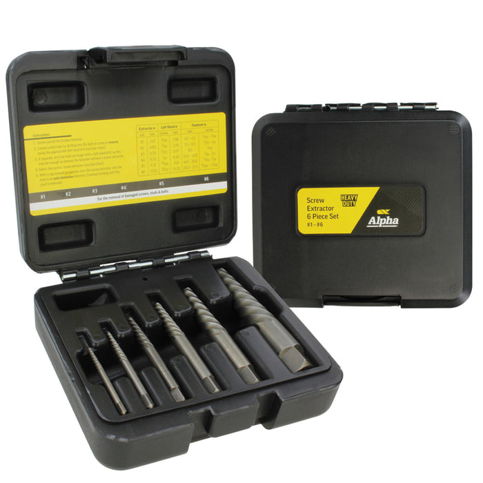 Alpha 6 Piece Screw Extractor Set No. 1 - 6